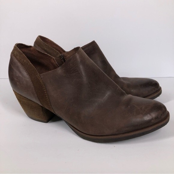 Korks by Kork-Ease Raynor Leather Ankle Booties Brown Zippers 10 Q43106 - Picture 1 of 10
